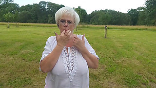 Hot Granny Piss Outdoors