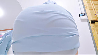 POV: Hijabi Girl With Big Ass Elegant Blue Abaya Tease.