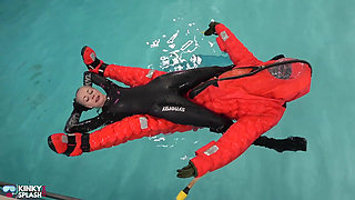 Human Life Raft - Inflated Suit Slave Pool Domination