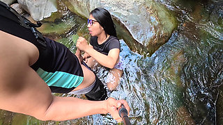 FINAL PART fucking in the river.. SEX IN PUBLIC a madness lets her face be filled with cum