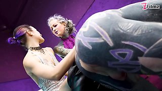 Nikolaz Zpageti In Double Domme Pegging Tattooed Sub - Boot Domination, Foot Worship, High Heel Fetish And Strapon Fuck With Anuskatzz