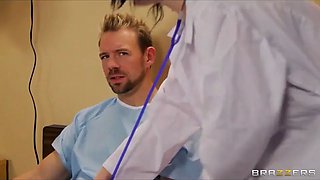 SEXY doctor in fishnets gives her patient a thorough checkup