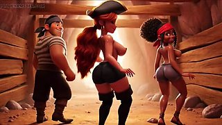 Sensual Pirate Adventure: Building the Tropical Hideout – Big Ass Brunette Gets Doggy Style Rewards