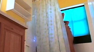 Stepdaughter 21 shaves pussy in shower (voyeur)