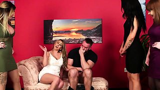 CFNM classy ladies playing with cock