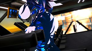 Lewd Furry MILF Expands Ass and Tits at the Gym - Fansly