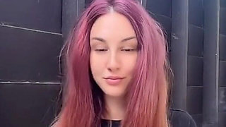 Smoking Outdoor Along Hair Fetish and Boobs Flash