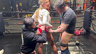 Anal Threesome with Double Penetration with the Gym Slut Chloe Chevalier, a Horny Blonde Thst Love Dicks.