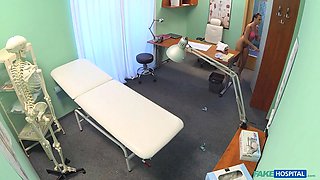Wild nurse gets nude and fucks her dearest patient - faux hospital