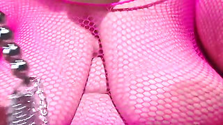 Fucking Herself with a Silvery Cock the Cumming Won't Stop