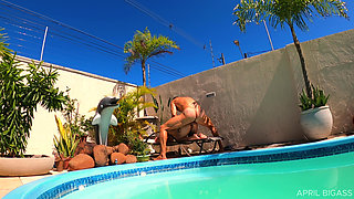 Pool Day and They Fuck Me From My Dirty Ass to My Mouth, Cum on My Face, so Much Load!! I Swallow -cam 2-