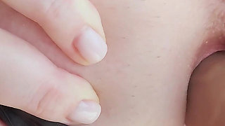 POV Fuck Machine Doggystyle Squirt Close up Creamy Pussy Clit Piercing Thong Aside Massive Dildo