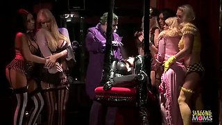 Busty MILFs in Sexy Costumes Have Wild Strip Club Orgy with Big Dick Guys