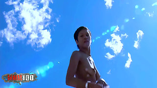 Canele: Lovely Arab Canele Dancing and Stripping on the Beach