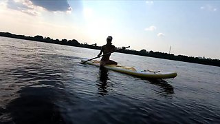 Big-Ass Babe's Public Sup Board Swim