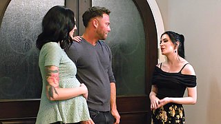Wife's naughty plan: Brunettes Seth & Anna seduce Charlotte in lacy lingerie