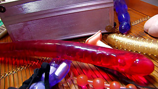 French teen trying toys, squirts and anal fucked