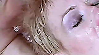 Blonde Sex Gang Bang with Cum Flood
