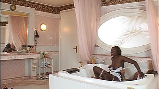 Big boobs black girl loves big white cock in pussy