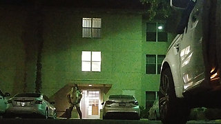 Thick BBW Wife in Lingerie in Public Hotel Parking Lot! Badblondiemonroe