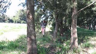 Patricia and Her Ass Walks Among the Pines
