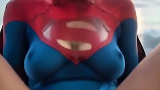 Brunette supergirl pussy fucked on beach and bedroom anal