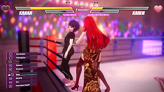 Lesbian Battle BDSM Hentai Game Ep.2 Lesbian Tomboy Defeated Had to Squirt Non Stop on a Bondage Device!