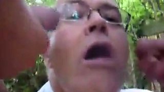 Double Fun with Daddy Outdoors