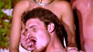 Hot brunette has hardcore group sex with DP