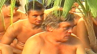 Cute brunette French babe plays with dildo and enjoys bukakke