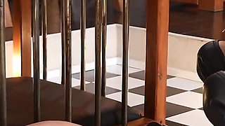 Two MILF's Trampling on Their Slave