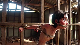 Extremely Skinny Girl in Bondage - Desperate in Brazilian Construction Site