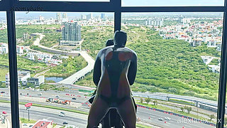 Horny in Latex Enjoying the View - Alex Latex