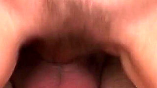 Ginger MILF with hairy pussy lets husband fuck her in the kitchen