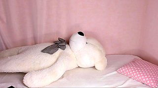 Blonde tight pussy babe solo toy fun in glamour masturbation