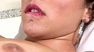 Horny Brunette Fingers Herself Wild in the Bathroom and Sucks BBC