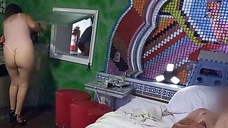 Public flashing in a hotel room - big ass Latina milf
