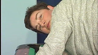 Stockinged mature slut fucked hard after pool stick drills her cooch