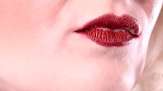 Smoking Fetish: Solo Sexy Video of Hot Blonde Bratty MILF Glaminatrix Close up Red Lips