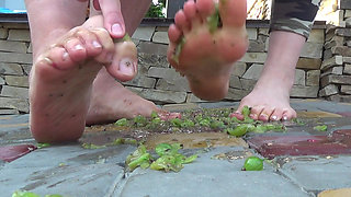 You will eat any food and dirt from our feets and maybe we will let  you cum bitch !