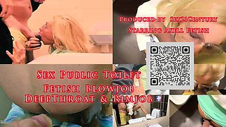 Sex Public Toilet. French Blonde MILF Axell. Fetish Blowjob. Deep Throat. Rimjob. Real Live Video.