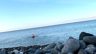 Monika Fox Swims Naked In Sea
