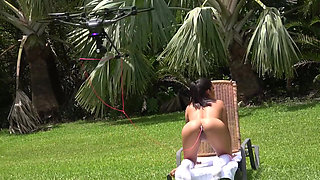 Big Tits Latina Maid Busted Masturbating Has to Polish Huge Cock