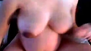 Pregnant babe with big tits plays with her nipples on webcam
