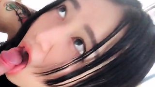 Big-Breasted Asian Schoolgirl Gets a Mouthful of Cum