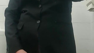completely naked with an elegant jacket