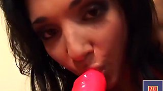 Angel Velvet In Hot Brunette Velvet Playing With Her New Dildo Toy