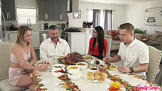 Everything Goes Wrong for Thanksgiving – S4E2 - Kyler Quinn Blowjob & Creampie Foursome