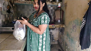 Desi Bhabhi Big Boobs Cleavage Tease in Kitchen Hot Indian Village Girls Exposed