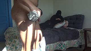 Ufaithful Arabic Stepmom Could Not Resist Touching His Big Hairy Cock